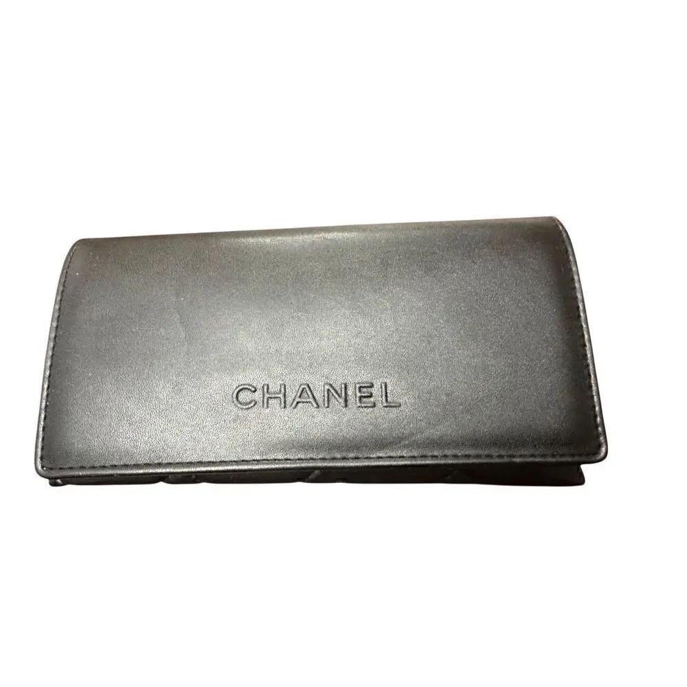CHANEL Black Quilted Leather Logo Glasses Sunglasses Soft Case Only
